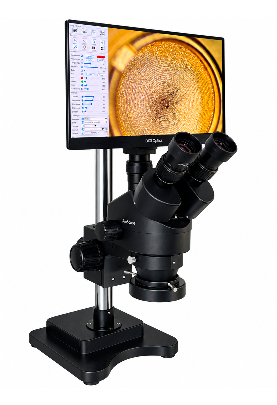DocuTech Inspect 4K � simul-fokalt stereomikroskop 3,5�90x med 13,3" AMOLED-sk�rm