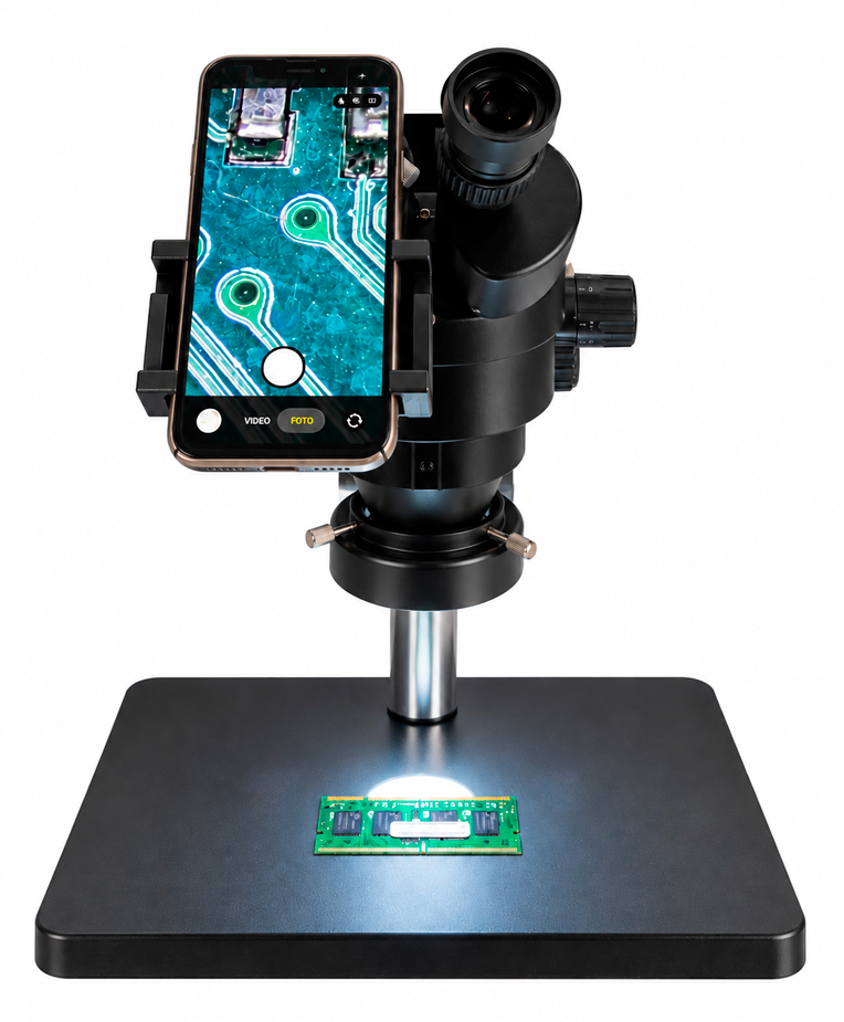 Smartphone-adapter til stereomikroskop � metal, 32 mm