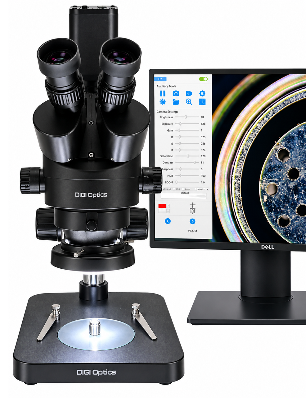 DIGI 0745SM-HD Trinokul�rt Simul-Focal stereomikroskop 7x�45x m/SONY IMX385 Full HD 60 FPS kamera