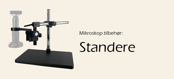 Standere til mikroskoper + tilbehør til standere