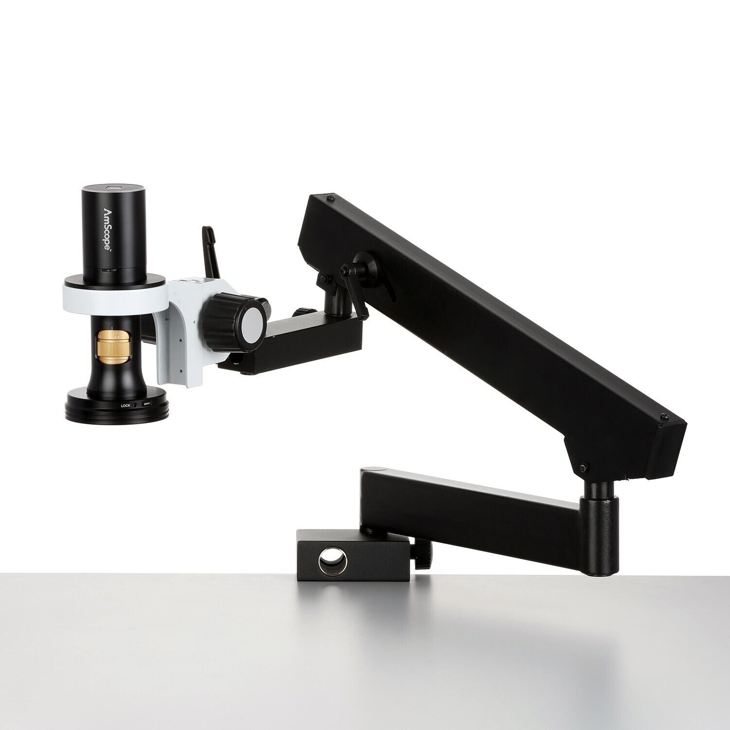 AmScope DM756 8,3MP All-in-One USB Digitalt Mikroskop (0,35x–11,2x) m/artikuleret arm