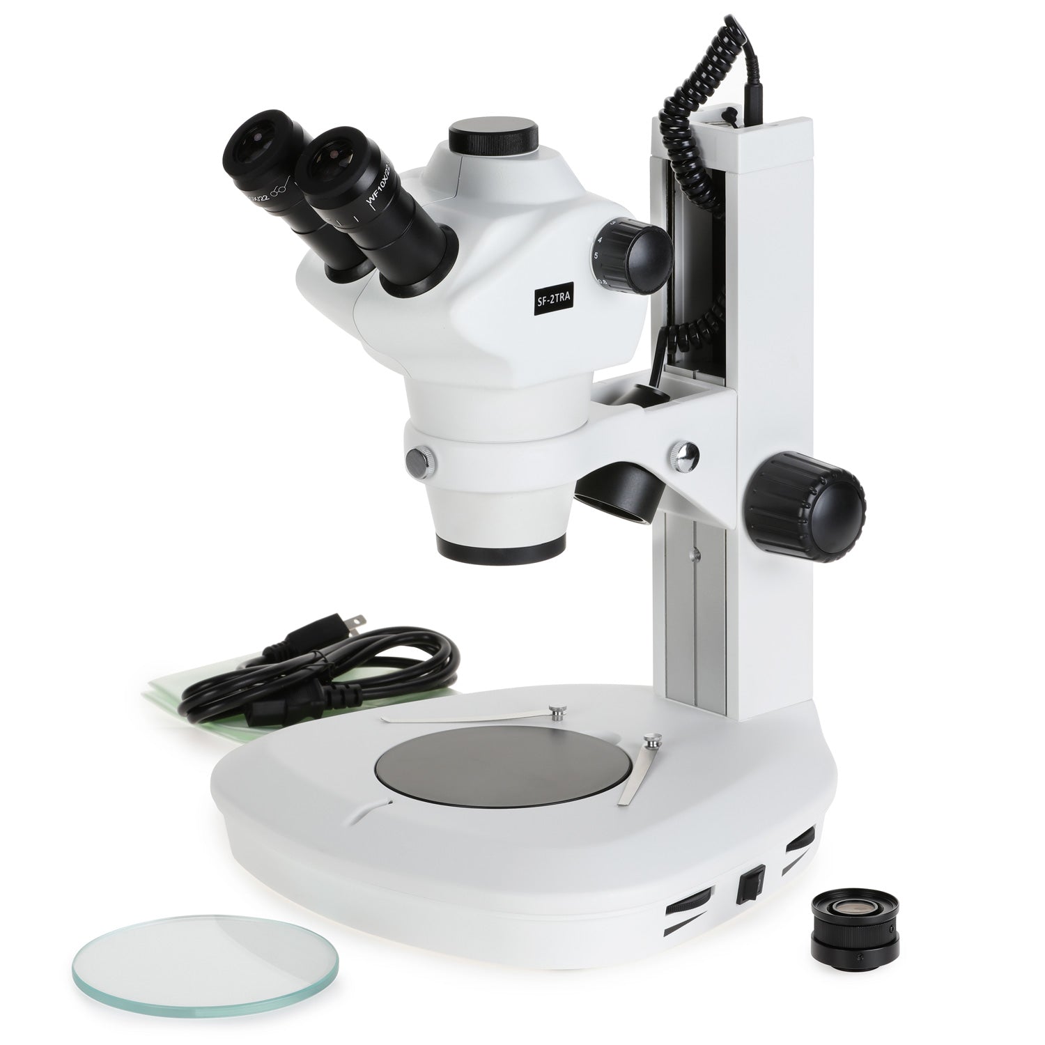 AmScope SF-2 trinokul�rt stereomikroskop med dobbelt LED-belysning og 9,7" touchsk�rm til billedoptagelse (8x-50x)