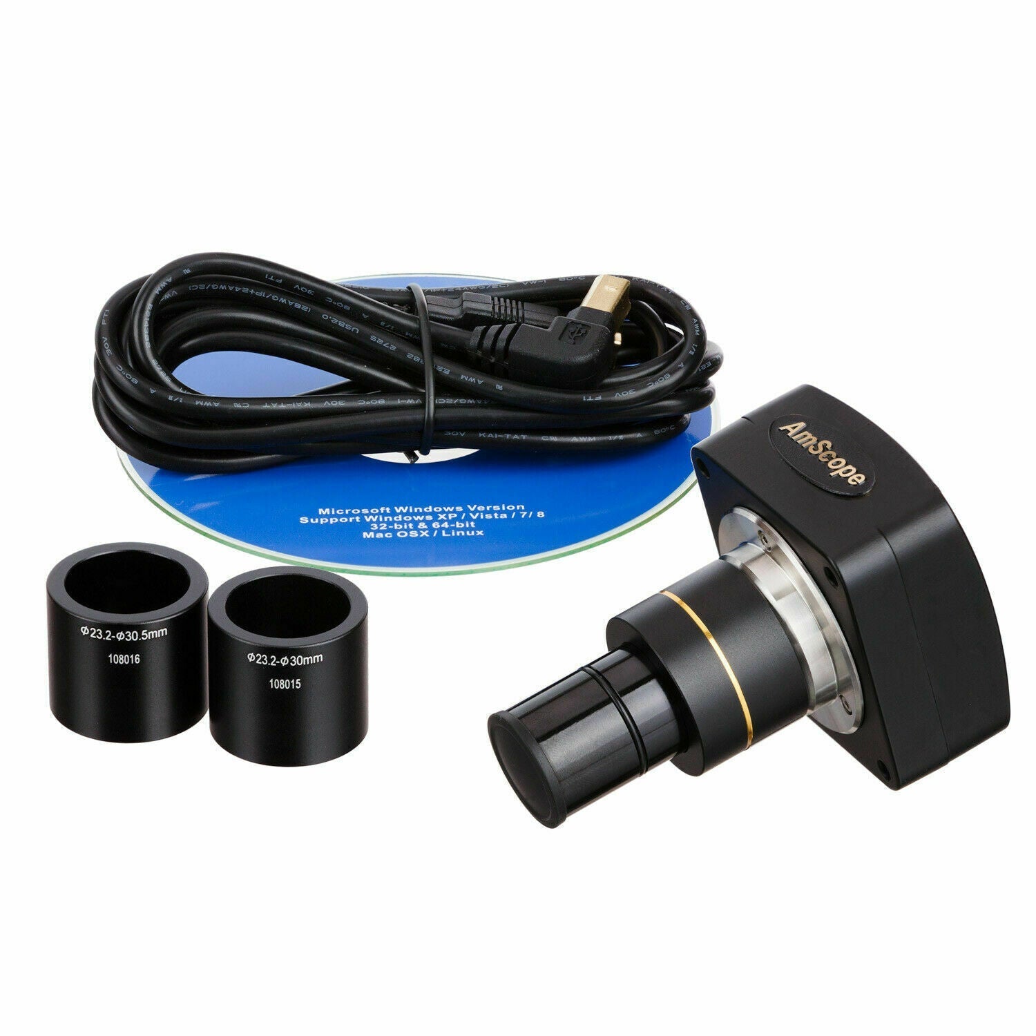 AmScope MU 5.0MP USB 2.0 C-mount mikroskopkamera m/reduktionslinse