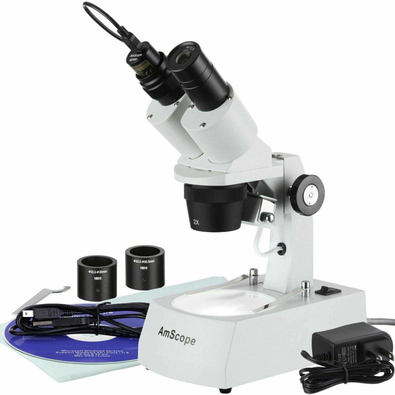AmScope SE305R-AZ-LED-E digitalt binokul�rt stereomikroskop med 1 MP kamera, LED (10x-60x)