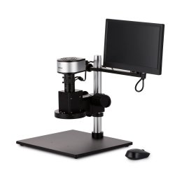 AmScope DM650 � Digitalt videoinspektionsmikroskop med HD-sk�rm og motoriseret auto-zoom (0,6x�5x)