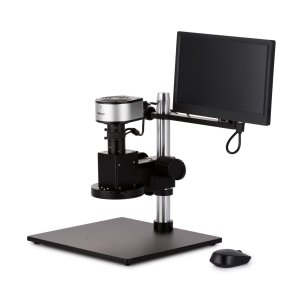 AmScope DM650 � Digitalt videoinspektionsmikroskop med HD-sk�rm og motoriseret auto-zoom (0,6x�5x)