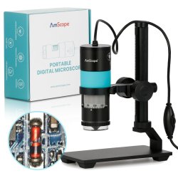 AmScope HHD Professionelt h�ndholdt digitalt USB-mikroskop med polarisator (8,3 MP, 10x�280x)