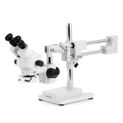 AmScope SM-4 binokul�rt zoom-stereomikroskop, 144 LED og valgfrit digitalkamera, dobbelt bomstander
