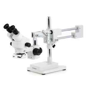 AmScope SM-4 binokul�rt zoom-stereomikroskop, 144 LED og valgfrit digitalkamera, dobbelt bomstander