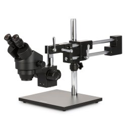 AmScope SM-4 binukul�rt zoom-stereomikroskop (3,5�&ndash;90�) 144 LED ringlys,m/dobbel boom-stander