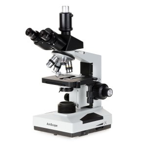 AmScope T490 simul-fokal biologisk trinokul�rt mikroskop (40X�2000) med 1,3MP USB 2.0 C-mount kamera