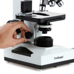 AmScope B490 Biologisk binokul�rt mikroskop (40X�2000X) + 3D krydsbord og 5MP USB 2.0 kamera