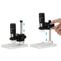 AmScope HHD-serie 2,0 MP Wi-Fi &amp; USB h�ndholdt mikroskop 50x�1000x forst�rrelse med bordstativ og LED-belysning