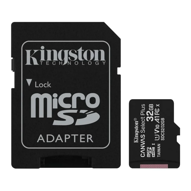 32GB Kingston Canvas Select Plus microSD/SD - 100MB/s