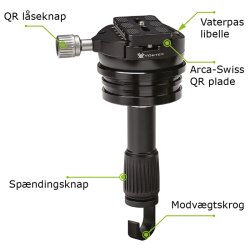 Vortex Radian Kulfiber fotostativ m/nivelleringshoved (20 kg)