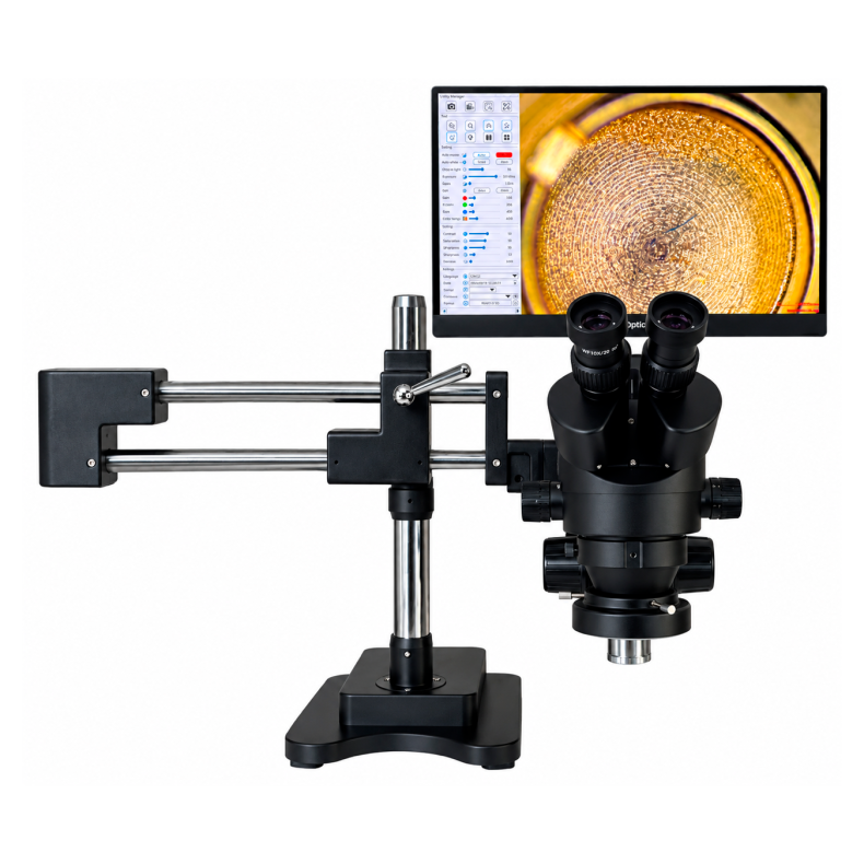 DocuTech Inspect 4K &ndash; simul-fokalt stereomikroskop 3,5&ndash;90x med 13,3 AMOLED-sk�rm