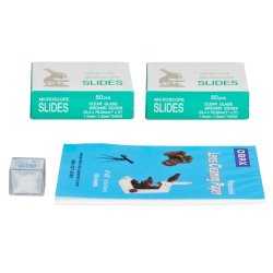 OMAX 40ז2500� binokul�rt lysmikroskop med LED-belysning, linsepapir, objektglas og d�kglas