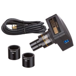 AmScope SM-4 Trinokul�rt Stereomikroskop (3,5X�180X), LED ringlys, 20MP USB 3.0 kamera p� dobbelt boom-arm stander