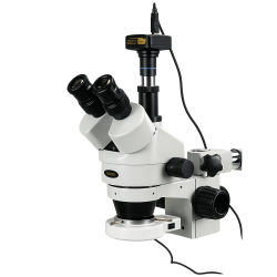 AmScope SM-3 Trinokul�r Stereomikroskop 2,5X&ndash;90X m/dobbelt bomstander, 1,3MP kamera og enkeltarm bomstander