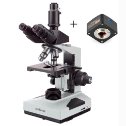 AmScope T490 simul-fokal biologisk trinokul�rt mikroskop (40X&ndash;1600X) + 20MP USB 3.0 kamera (bundle)