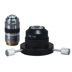 OMAX Advanced Oil Darkfield Condenser - 100X Plan Iris Objective for Microscopes
