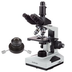 AmScope T490 Simul-Focal Darkfield Trinokul�rt Mikroskop (40X�2000X) + mekanisk krydsbord