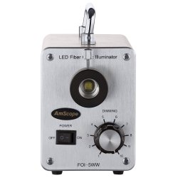 AmScope 50W LED fiberoptisk belysning med enkelt svanehals til mikroskoper