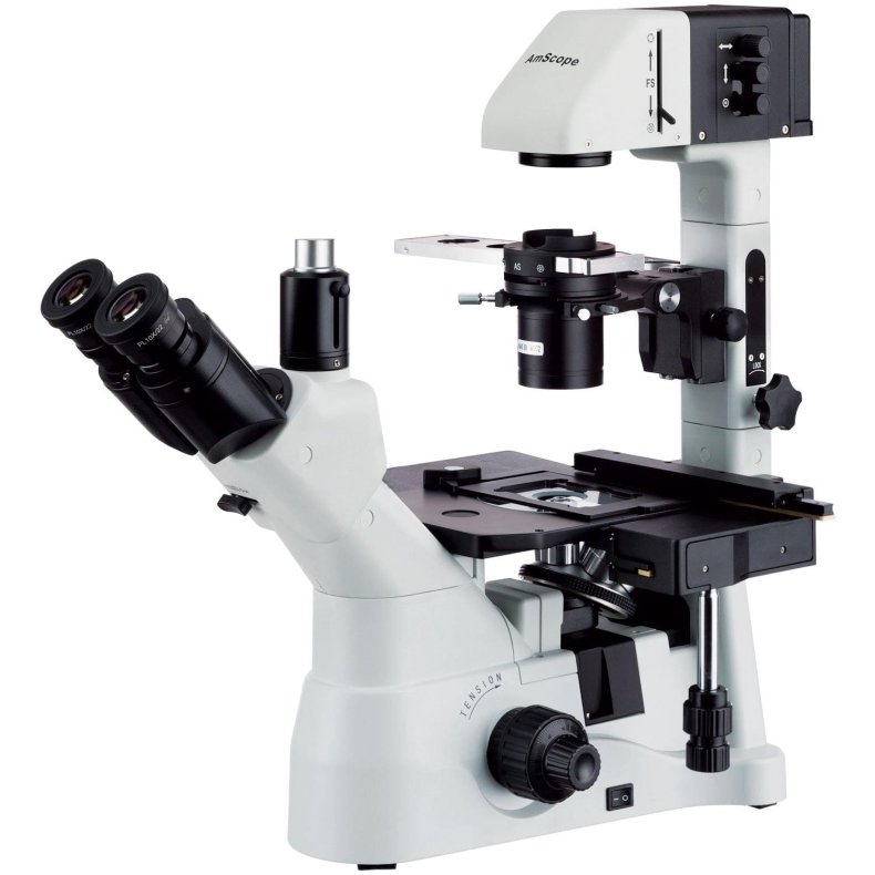 AmScope IN480 Series Inverteret Trinokul�rt Fasekontrastmikroskop (40X&ndash;600X)
