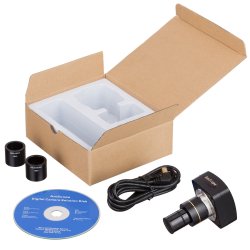 AmScope MU 1.3MP USB 2.0 CMOS C-mount mikroskopkamera m/reduktionslinse