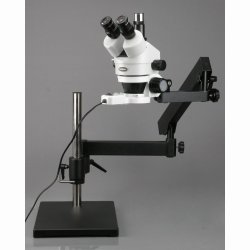 AmScope SM-7 Trinokul�rt Zoom stereomikroskop (3,5ז90�), bom-stander, fluorescerende ringlys