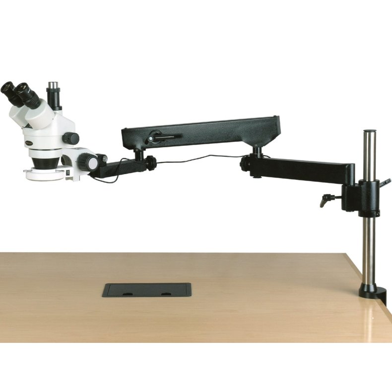AmScope SM-8 serie Trinokul�rt stereomikroskop m/justerbar arm (3,5x&ndash;90x)