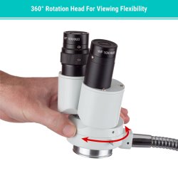 AmScope SE508 binokul�rt stereomikroskop med fleksibel svanehalsstander (8x)