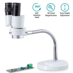 AmScope SE508 binokul�rt stereomikroskop med fleksibel svanehalsstander (8x)