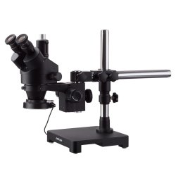 AmScope SM-3TZZ-FRL-B trinokul�rt stereomikroskop, fluorescerende lys, enkelt bomstander (3,5x-180x)